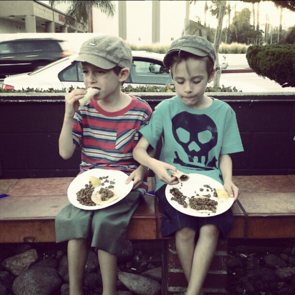 Eating tacos at the taco truck